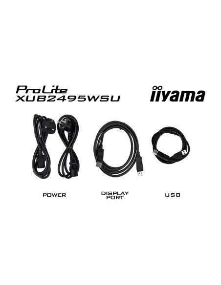 Monitor Iiyama Xub2495Wsu-B5 24.1Inch Ete Wuxga Ips-Panel 300Cd/M2 Vga Hdmi Displayport 5Ms Speakers 15Cm Height Adjustable Stan