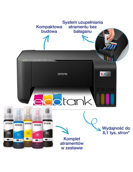 Epson Ecotank L3230 - Wielofunkcyjna Drukarka Ze Stałym Zasilaniem W Atrament