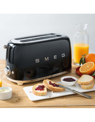 Toster Smeg Tsf02Bleu Czarny 4 Kromek, Metalowa Obudowa