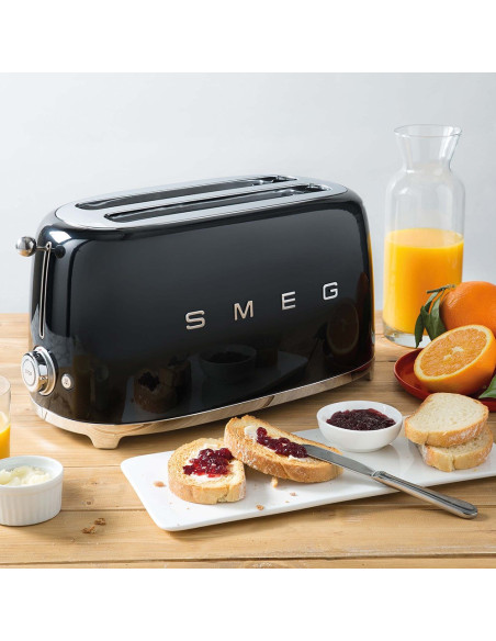 Toster Smeg Tsf02Bleu Czarny 4 Kromek, Metalowa Obudowa