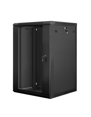Lanberg Szafa Instalacyjna Wisząca 19'' 18U 600X600Mm Czarna (Drzwi Szklane)