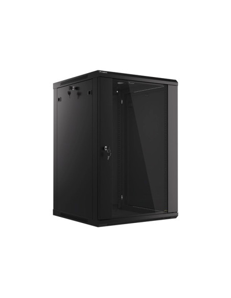 Lanberg Szafa Instalacyjna Wisząca 19'' 18U 600X600Mm Czarna (Drzwi Szklane)