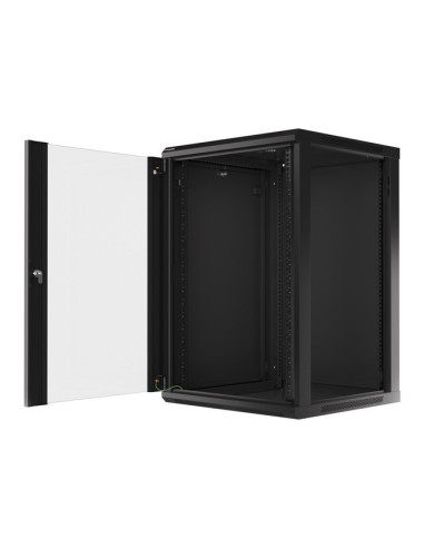 Lanberg Szafa Instalacyjna Wisząca 19'' 18U 600X600Mm Czarna (Drzwi Szklane)