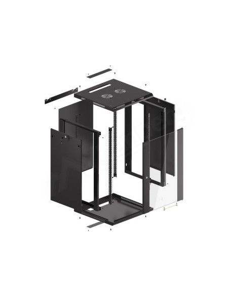 Lanberg Szafa Instalacyjna Wisząca 19'' 18U 600X600Mm Czarna (Drzwi Szklane)
