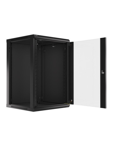 Lanberg Szafa Instalacyjna Wisząca 19'' 18U 600X600Mm Czarna (Drzwi Szklane)