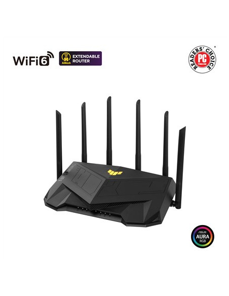 Asus Tuf Gaming Ax6000 (Tuf-Ax6000) Router Bezprzewodowy Gigabit Ethernet Dual-Band (2.4 Ghz/5 Ghz) Czarny