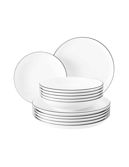 Seltmann Weiden Lido Okrągły Porcelana Biały 12 Szt.