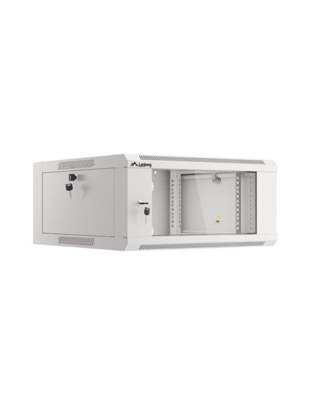 Szafa Instalacyjna Rack Wisząca 19" 4U 600 Szara Drzwi Szklane Lanberg (Złożona)