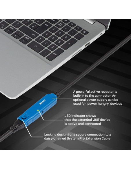 Lindy 43157 Kabel Usb Usb 3.2 Gen 1 (3.1 Gen 1) 10 M Usb A Czarny