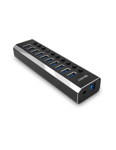 Lindy 43370 Huby I Koncentratory Usb 3.2 Gen 1 (3.1 Gen 1) Type-B 5000 Mbit/S Czarny