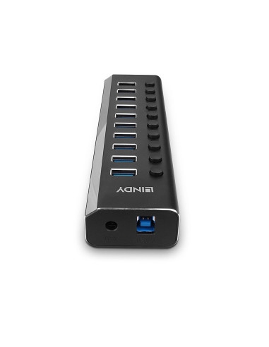 Lindy 43370 Huby I Koncentratory Usb 3.2 Gen 1 (3.1 Gen 1) Type-B 5000 Mbit/S Czarny