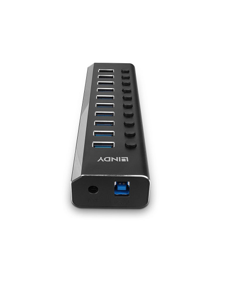 Lindy 43370 Huby I Koncentratory Usb 3.2 Gen 1 (3.1 Gen 1) Type-B 5000 Mbit/S Czarny