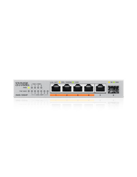 Switch Zyxel Xmg-105Hp 6P Poe (Poe++: 4) 70W Unmanaged Multigigabit