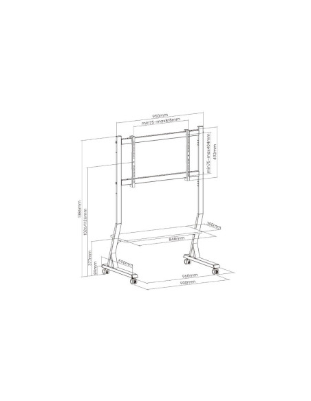 Mobilny Stojak + Uchwyt Do Tv 45-90" 60Kg Sd-22 Art Vesa 800X400