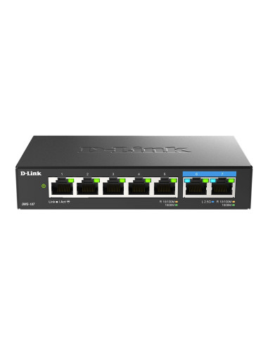 D-Link Dms-107/E Łącza Sieciowe Nie Zarządzany Gigabit Ethernet (10/100/1000) Czarny