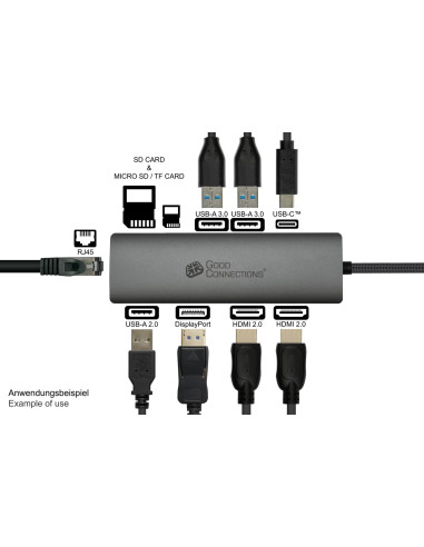 Alcasa Hub-C001A Huby I Koncentratory Usb Type-C 5000 Mbit/S Antracyt