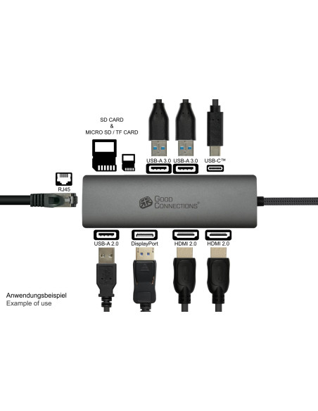 Alcasa Hub-C001A Huby I Koncentratory Usb Type-C 5000 Mbit/S Antracyt