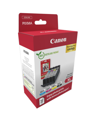 Canon 2052C006 - Zestaw Tuszy Xl - Cyjan, Magenta, Żółty - 8.3 Ml Każdy - 4 Sztuki - Pakiet Promocyjny Zdjęć