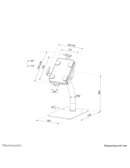 Uchwyt Do Tabletu Na Blat Neomounts Ds15-625Bl1