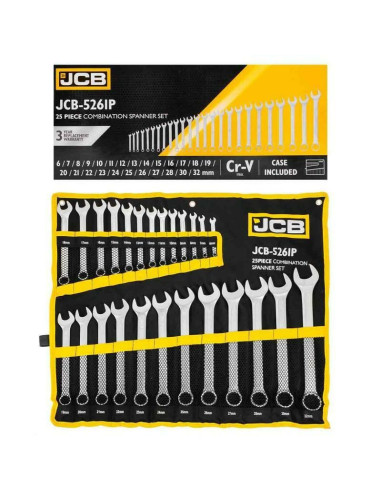 Jcb Klucz Płasko-Oczkowy Kpl.25El. (6-32Mm)