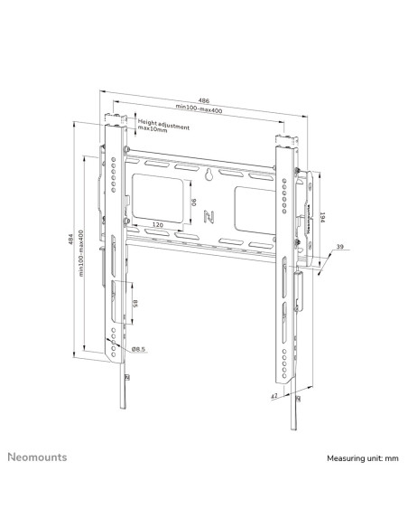 Neomounts Wl30-750Bl14 Uchwyt Do Telewizorów 190,5 Cm (75") Czarny