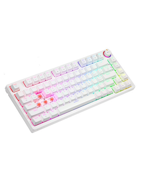 Savio Klawiatura Mechaniczna Bezprzewodowa Phenix White Gateron Red Pro Abs
