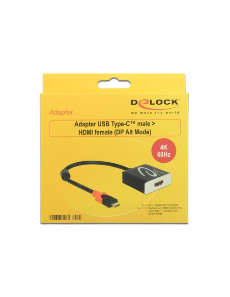 Adapter Usb-C Na Hdmi (St-Bu) 4K 60Hz Delock Black