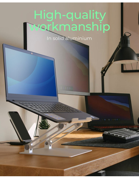 Podstawka Pod Laptopa Icy Box Ib-Nh300 Srebrny Aluminium Silikon 43.2 Cm (17") 3 Kg 15 Cm