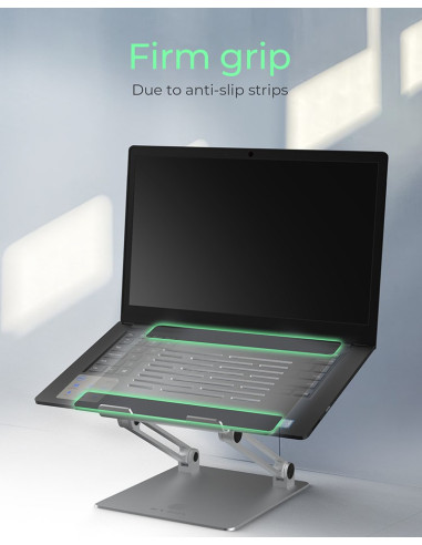 Podstawka Pod Laptopa Icy Box Ib-Nh300 Srebrny Aluminium Silikon 43.2 Cm (17") 3 Kg 15 Cm