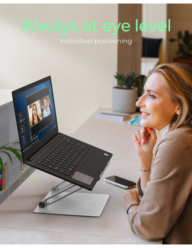 Podstawka Pod Laptopa Icy Box Ib-Nh300 Srebrny Aluminium Silikon 43.2 Cm (17") 3 Kg 15 Cm