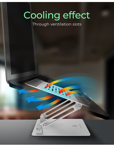 Podstawka Pod Laptopa Icy Box Ib-Nh300 Srebrny Aluminium Silikon 43.2 Cm (17") 3 Kg 15 Cm