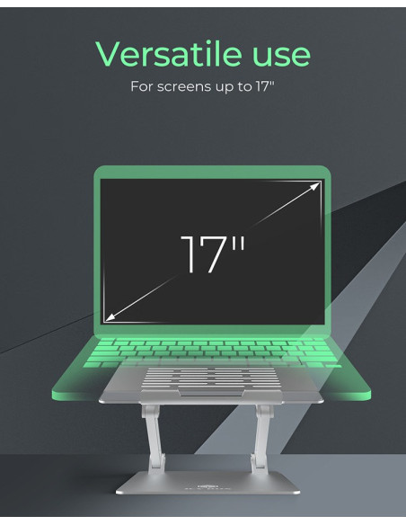 Podstawka Pod Laptopa Icy Box Ib-Nh300 Srebrny Aluminium Silikon 43.2 Cm (17") 3 Kg 15 Cm