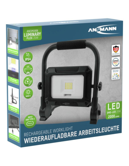 Przenośne Światło Przemysłowe Ansmann Fl20W-R 20 W 2000 Lm Daylight White