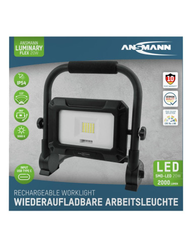 Przenośne Światło Przemysłowe Ansmann Fl20W-R 20 W 2000 Lm Daylight White