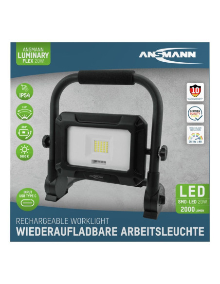 Przenośne Światło Przemysłowe Ansmann Fl20W-R 20 W 2000 Lm Daylight White
