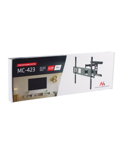 Uchwyt Do Tv Maclean, Max Vesa 800X600, 43-100", 80Kg, Reg.kąta W Pionie I Poziomie, Profil 50-500Mm, Czarny, Mc-423