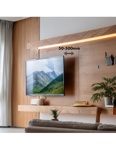 Uchwyt Do Tv Maclean, Max Vesa 800X600, 43-100", 80Kg, Reg.kąta W Pionie I Poziomie, Profil 50-500Mm, Czarny, Mc-423