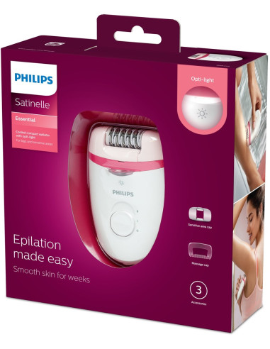 Depilator Z Dyskami Philips Satinelle Bre255/00 (Kolor Biały)