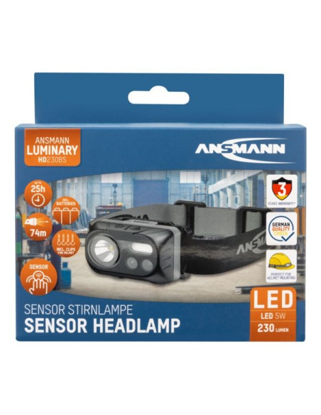 Ansmann Hd230Bs Czarny Latarka Czołowa Cob Led