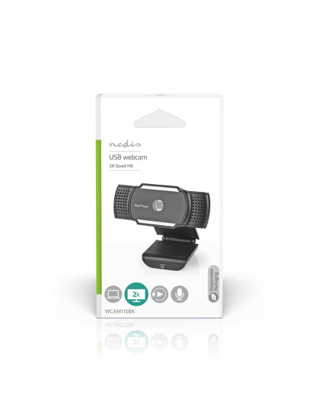 Nedis Wcam110Bk Kamera Internetowa 5 Mp 2592 X 1944 Px Usb 2.0 Czarny