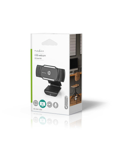 Nedis Wcam110Bk Kamera Internetowa 5 Mp 2592 X 1944 Px Usb 2.0 Czarny