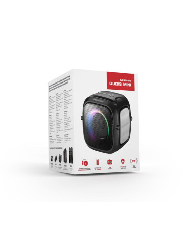 Głośnik C-Tech Impressio Qubis Mini, Sd, Usb, Bt, Aux-In, Fm Radio, Tws, Ipx6, Rgb