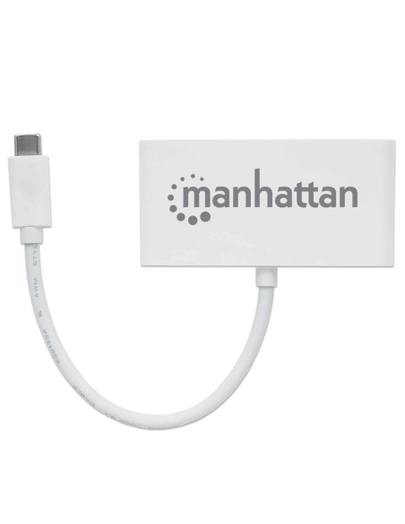 Manhattan 163552 Huby I Koncentratory Usb 3.2 Gen 1 (3.1 Gen 1) Type-C 5000 Mbit/S Biały