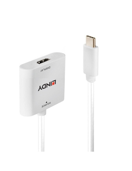 Lindy 43339 Adapter Kablowy 0,1 M Usb Type-C Hdmi Biały