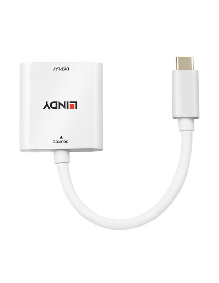 Lindy 43339 Adapter Kablowy 0,1 M Usb Type-C Hdmi Biały