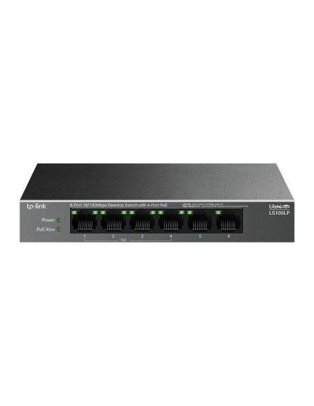 Tp-Link Litewave Ls106Lp Łącza Sieciowe Nie Zarządzany Fast Ethernet (10/100) Obsługa Poe Czarny