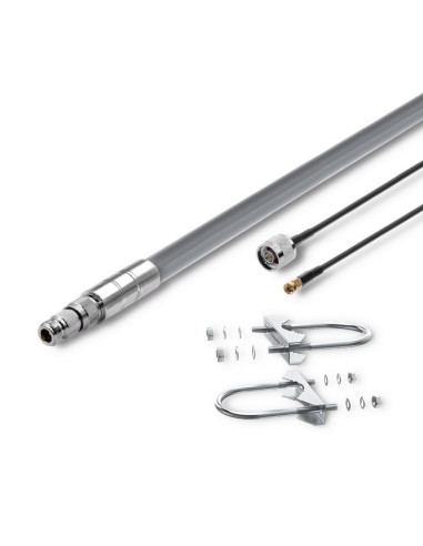 Qoltec Zestaw Antena Lora | 5.8 Dbi + Kabel Zasilający