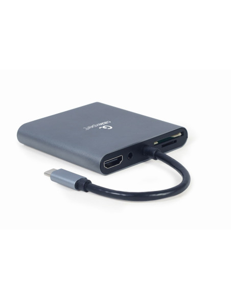 Gembird A-Cm-Combo6-01 Stacja Dokująca Usb 3.2 Gen 1 (3.1 Gen 1) Type-C Szary