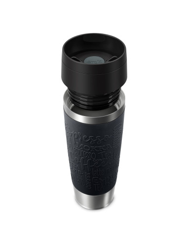 Emsa Travel Mug Classic N2022000 Kubek Podróżny 500 Ml Czarny, Stal Nierdzewna Stal Nierdzewna