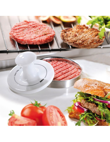 Gefu Spark Prasa Do Hamburgerów Stal Nierdzewna, Biały Porcelana, Stal Nierdzewna